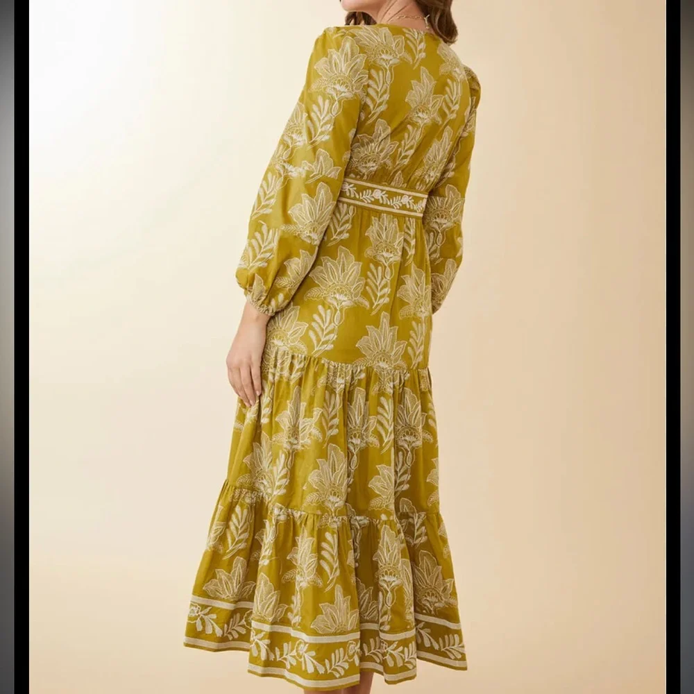Spartina Nicolette Midi Dress - Calm Waters Schiffli - Picture 2 of 6
